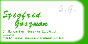 szigfrid goszman business card